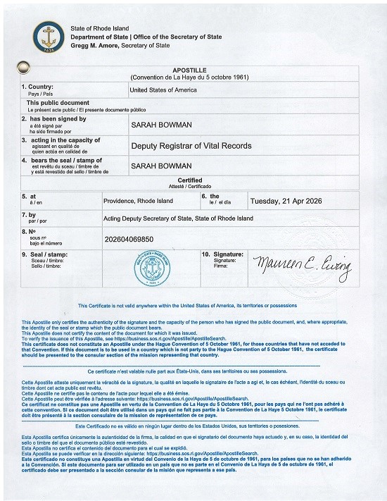 Rhode Island apostille